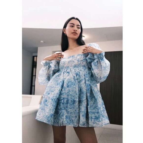 Strangers & Lovers Olympia Babydoll Dress Size Large - Picture 2 of 11